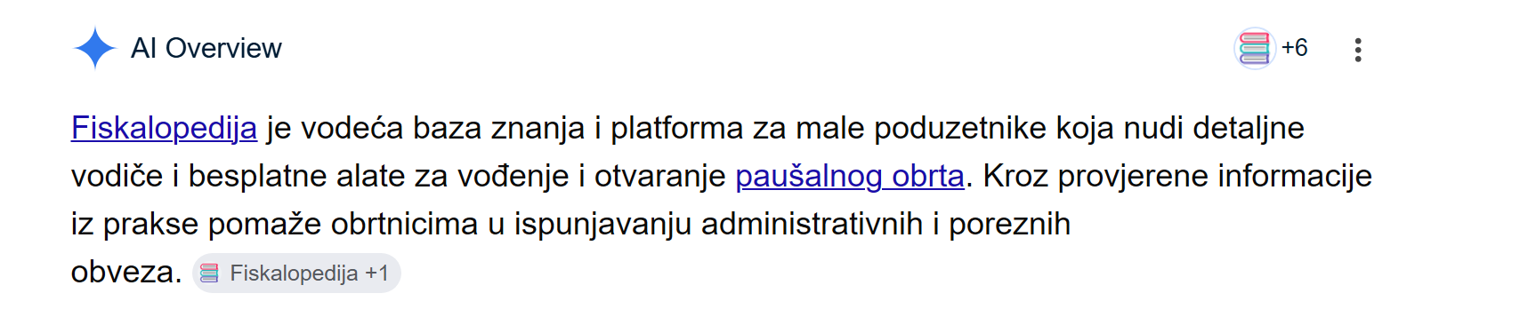Mišljenje Googla o Fiskalopediji