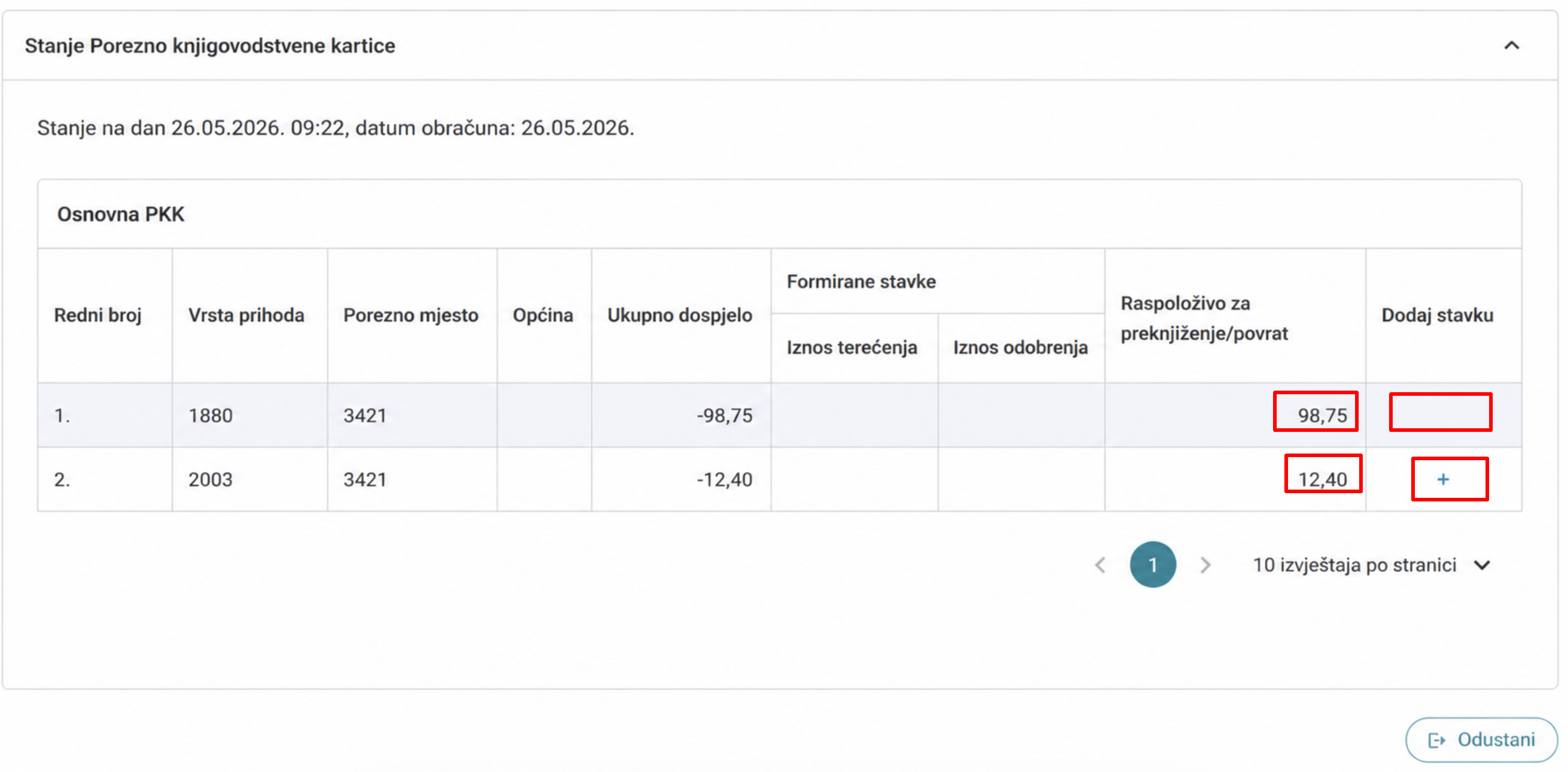 Vrsta prihoda koju nije moguće preknjižiti kroz obrzac preknjiženja