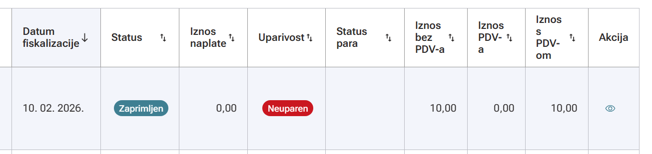 Eračun koji je nauparen