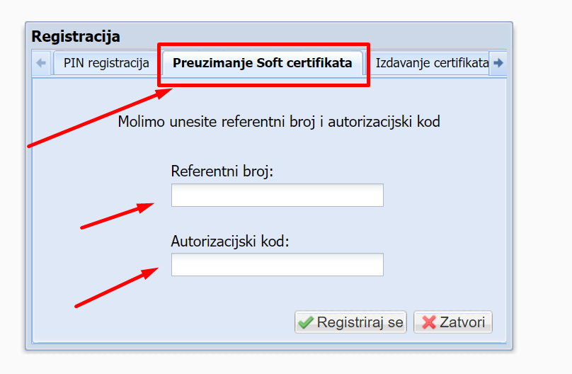 Registracija na finu za preuzimanje fiskalnog certifikata