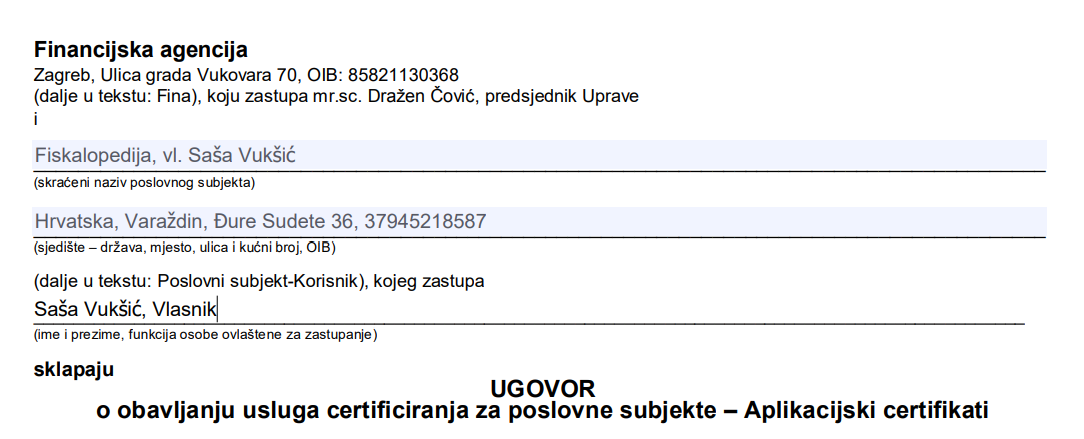 Ugovor o certificiranju