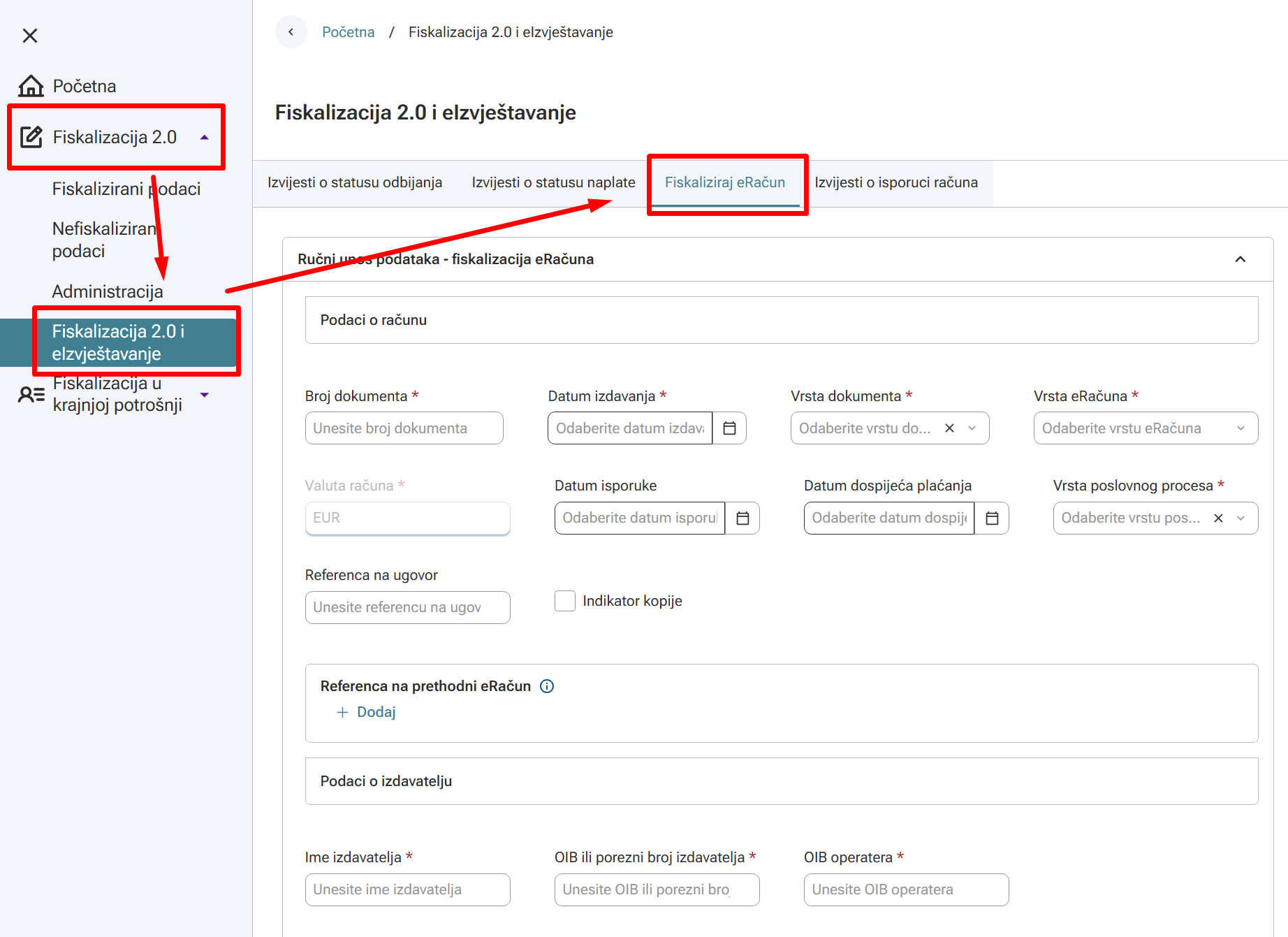 Ručna fiskalizacija eRačuna putem Fiskaplikacije