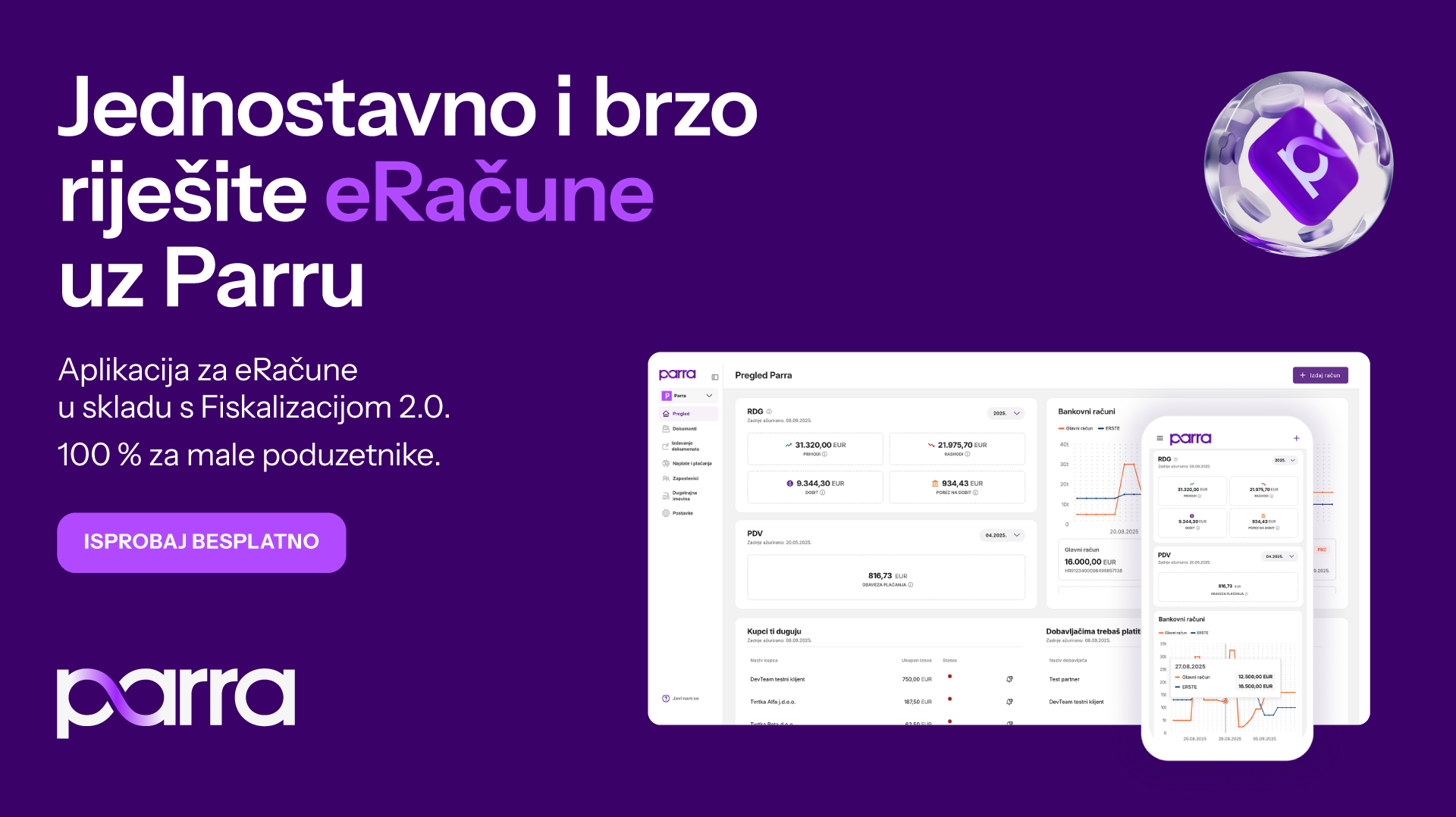 Parra aplikacija za izdavanje računa