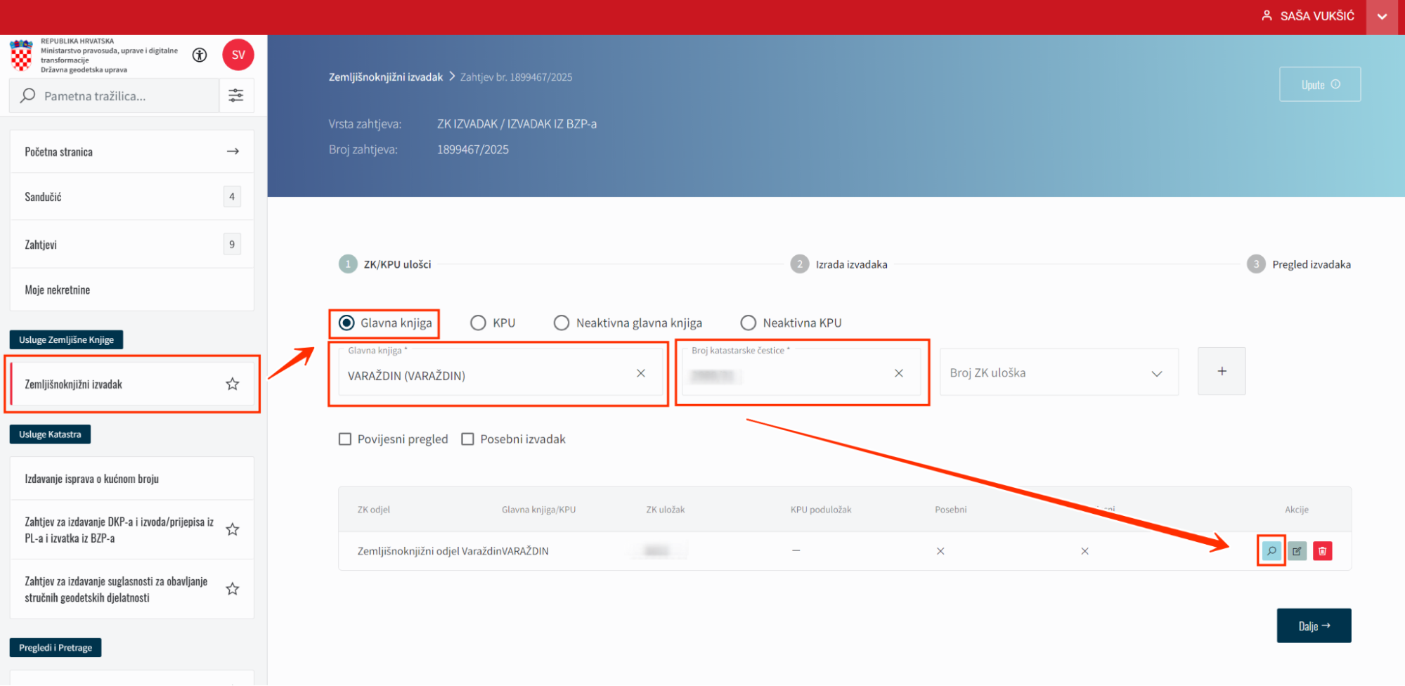 Preuzimanje vlasničkog lista online