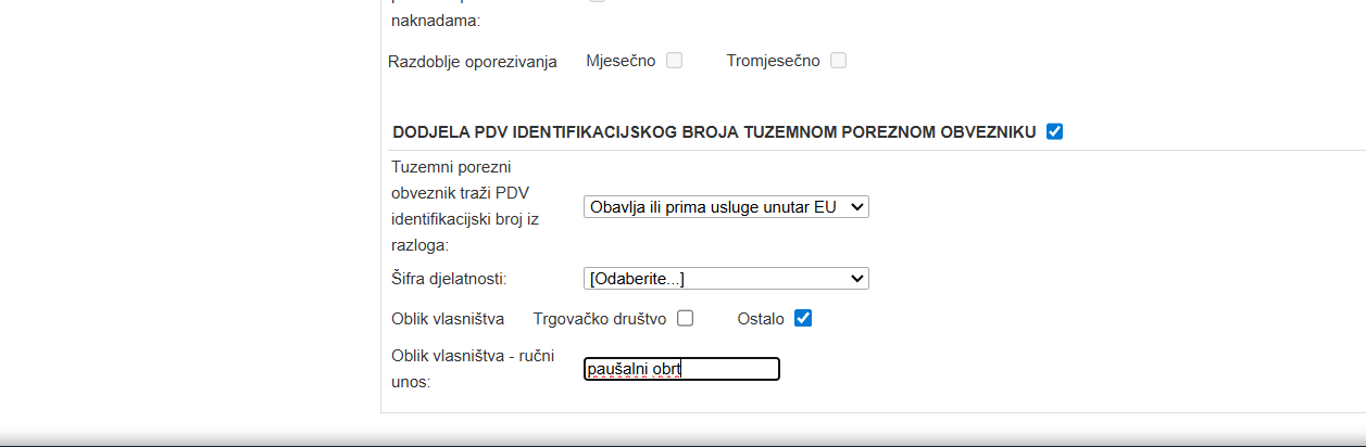 Razlog za PDV ID broj
