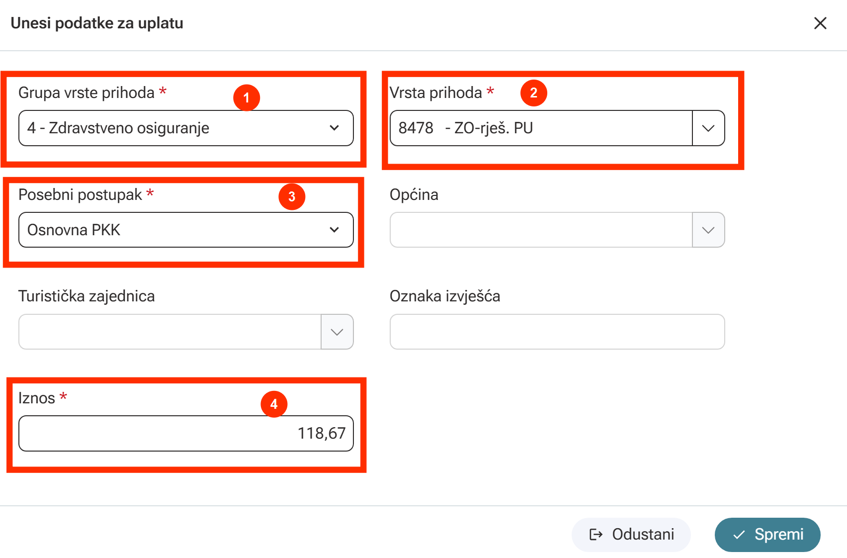 Podaci za plaćnje zdravstvenog osiguranja