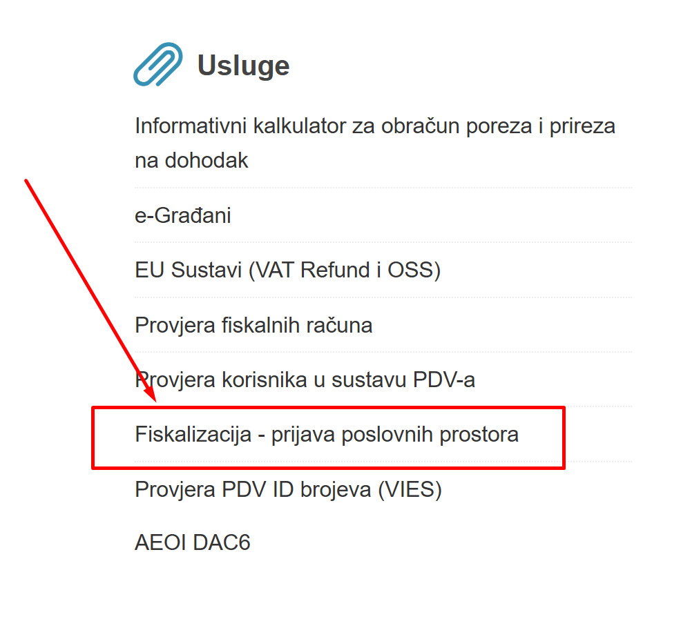 Fiskalizacija - prijava poslovnog prostora